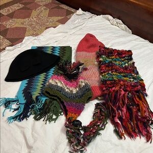 Lot of Two Scarves and Two Hats